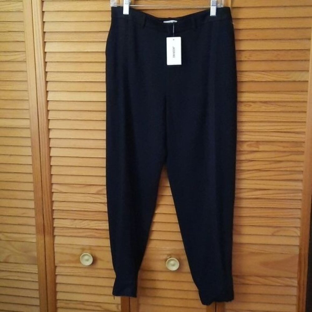 Jason Wu Black Tuxedo Stripe 4 Pocket Tapered Elastic Zipper Leg Pants Size 2